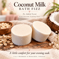 Coconut Milk Bath Fizz — 4 oz styled product photograph